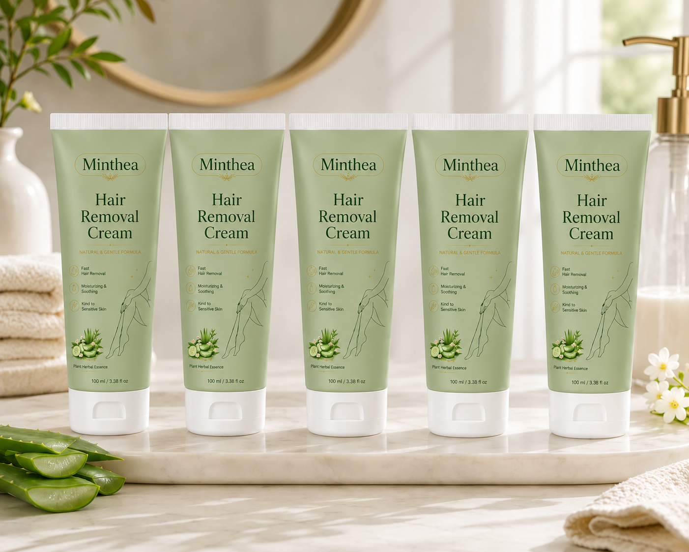 Minthea™ Natural Gentle Hair Removal Cream | For Women & Men, Sensitive Skin
