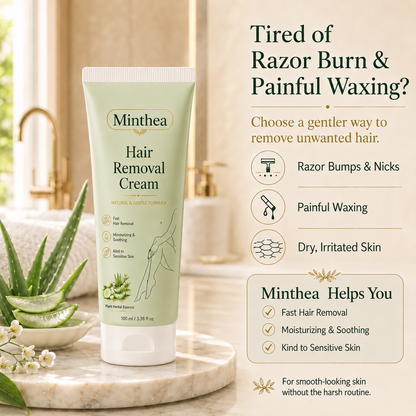 Minthea™ Natural Gentle Hair Removal Cream | For Women & Men, Sensitive Skin
