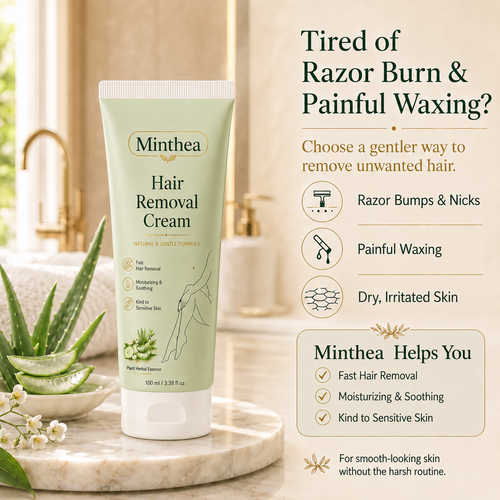 Minthea™ Natural Gentle Hair Removal Cream | For Women & Men, Sensitive Skin
