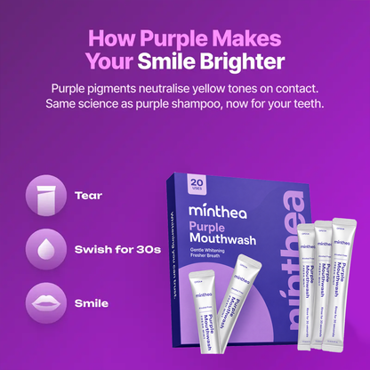 Purple Mouthwash - Sachets 20 Pack - Peroxide-Free - Alcohol Free - Vegan Mint