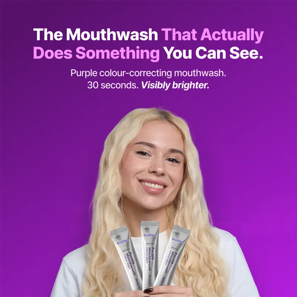 Purple Mouthwash - Sachets 20 Pack - Peroxide-Free - Alcohol Free - Vegan Mint