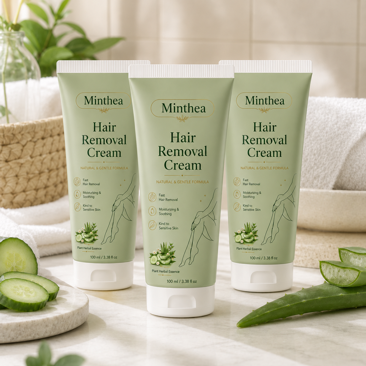 Minthea™ Natural Gentle Hair Removal Cream | For Women & Men, Sensitive Skin
