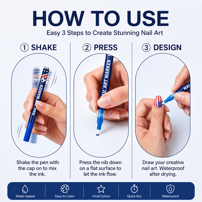 12 Colors Nail Art Pens for Soccer Fans – DIY Game Day Nail Design Set, Quick Dry & Easy to Use