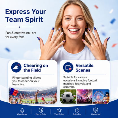 12 Colors Nail Art Pens for Soccer Fans – DIY Game Day Nail Design Set, Quick Dry & Easy to Use